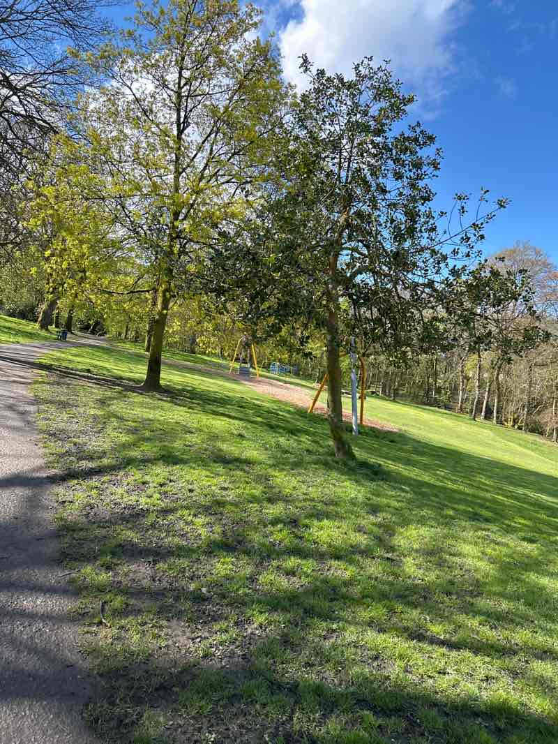 walking near me in Scott Park in spring