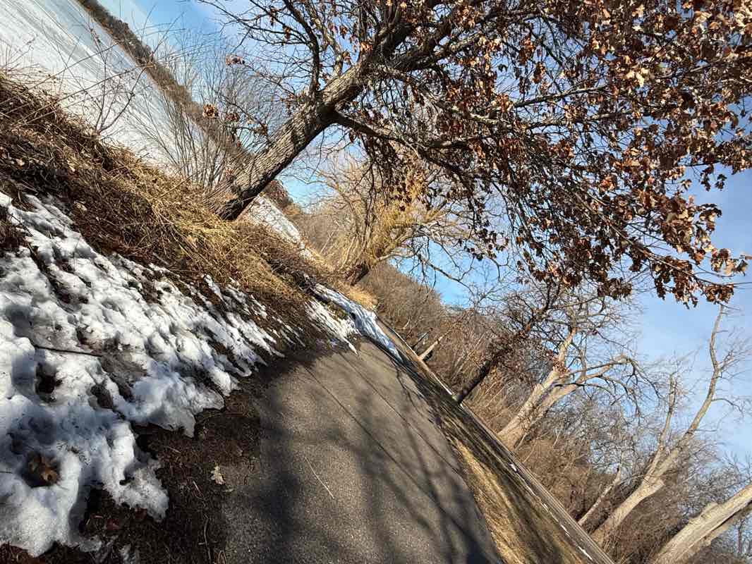 walking near me in Phalen Park in winter