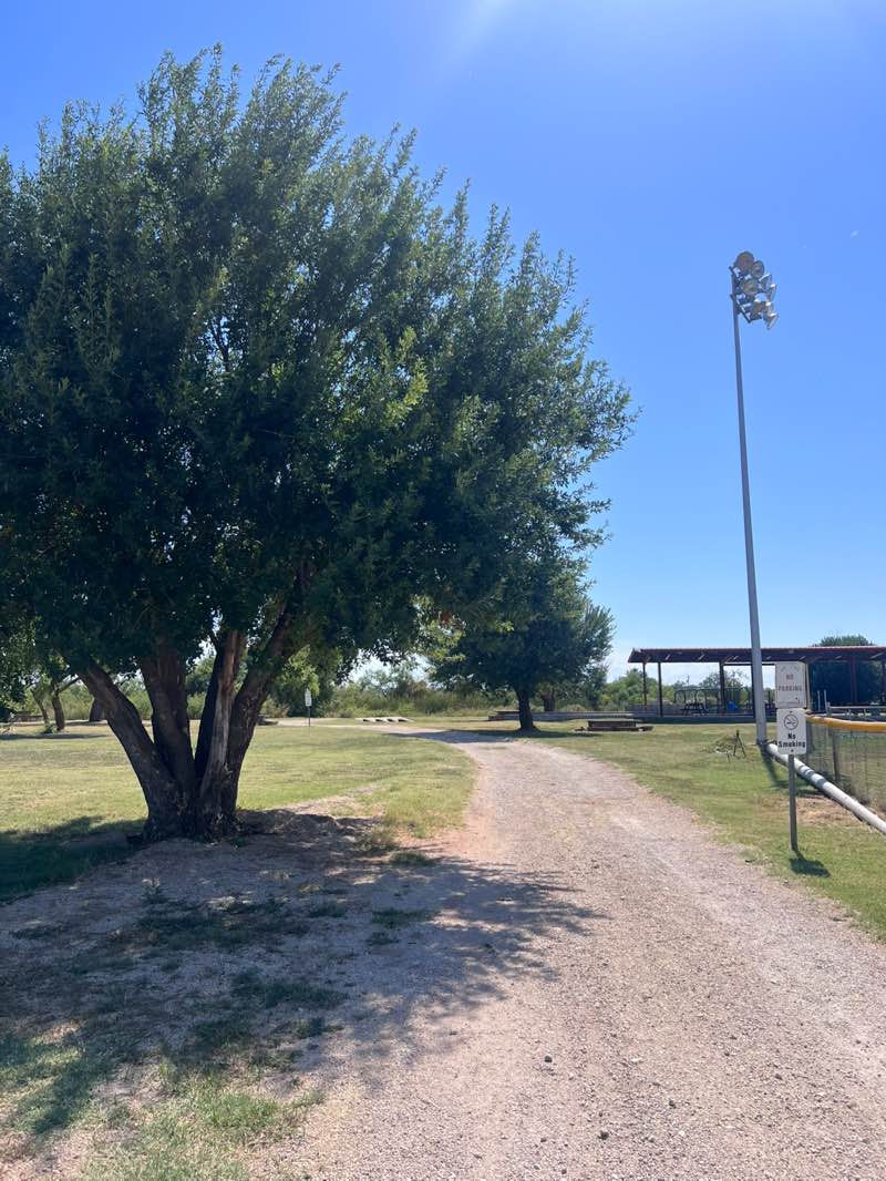 walking near me in Anson City Park in autumn