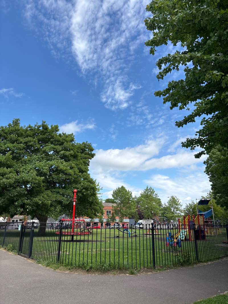 walking near me in Broadfield Park in summer