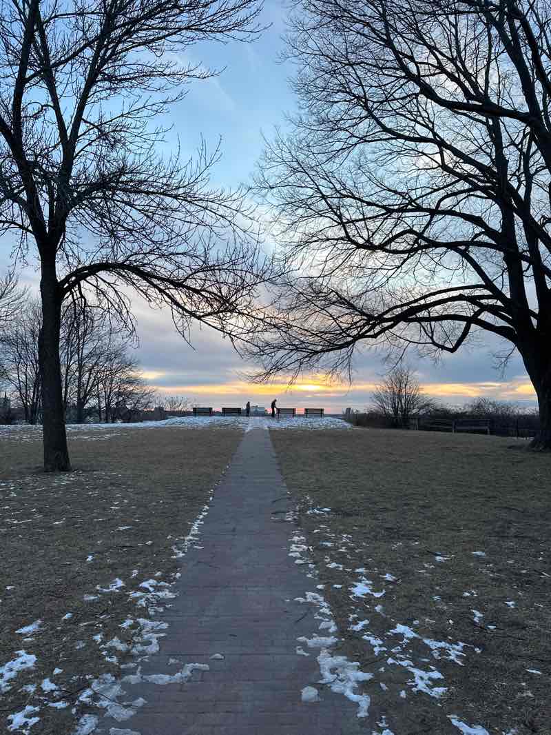 walking near me in Fort Sumner Park in winter