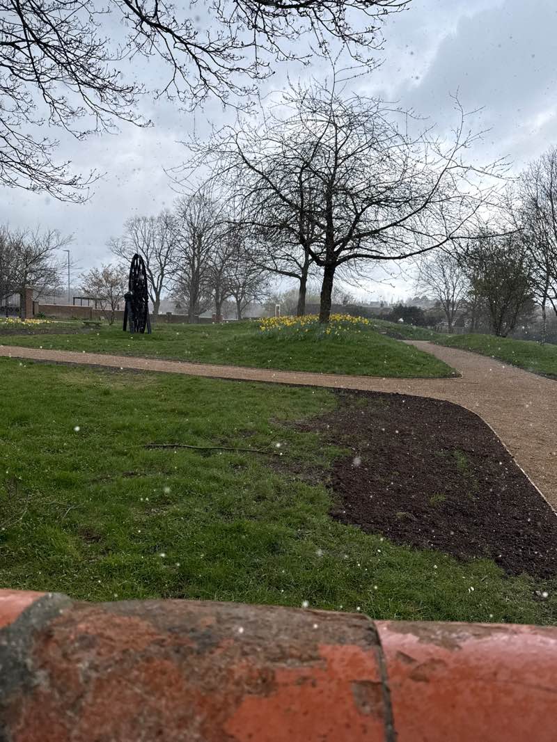 walking near me in Donisthorpe Memorial Park in spring