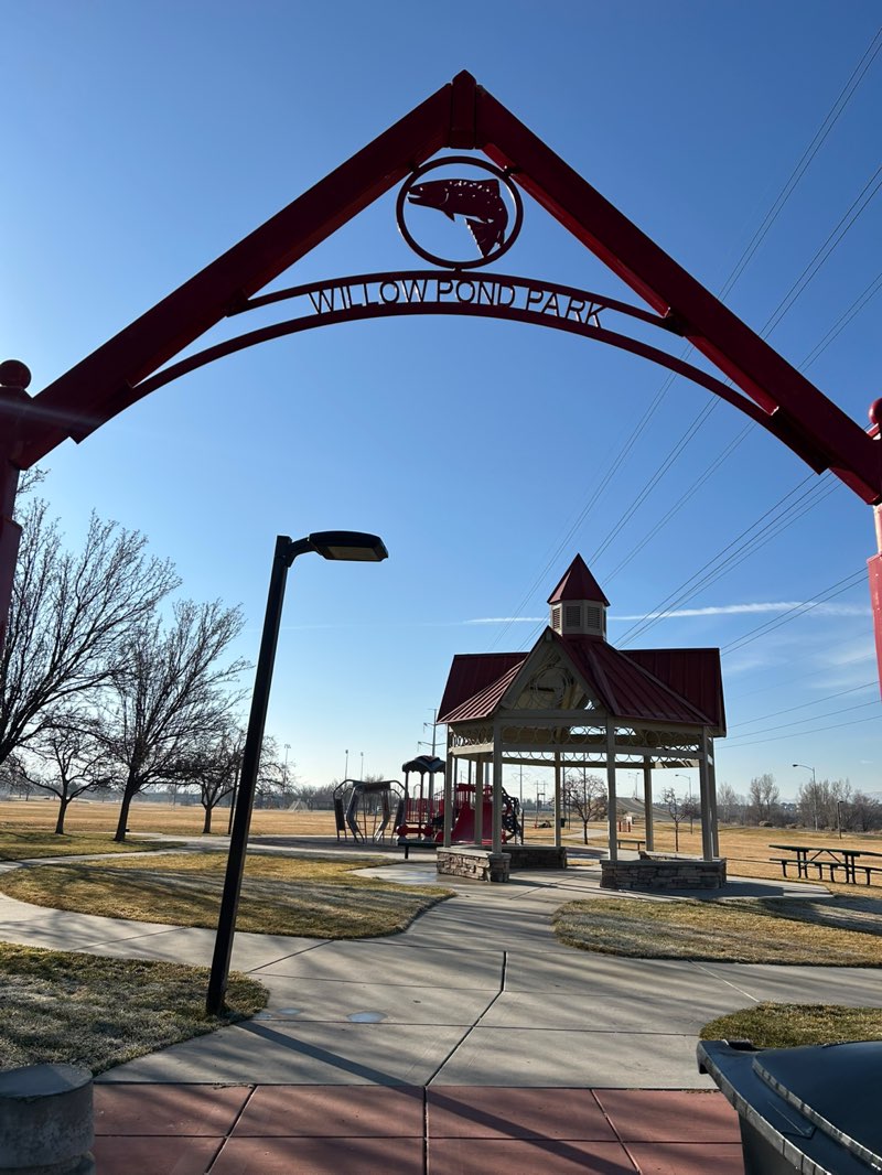 walking near me in Willow Pond Park in winter