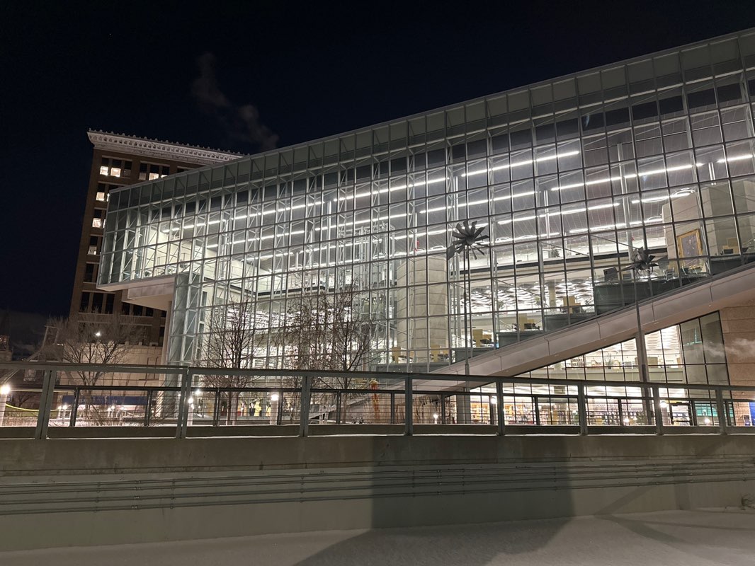 walking near me in Millennium Library Park in winter