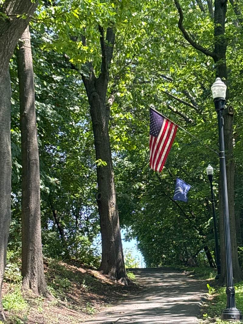 walking near me in Foundation Park in spring