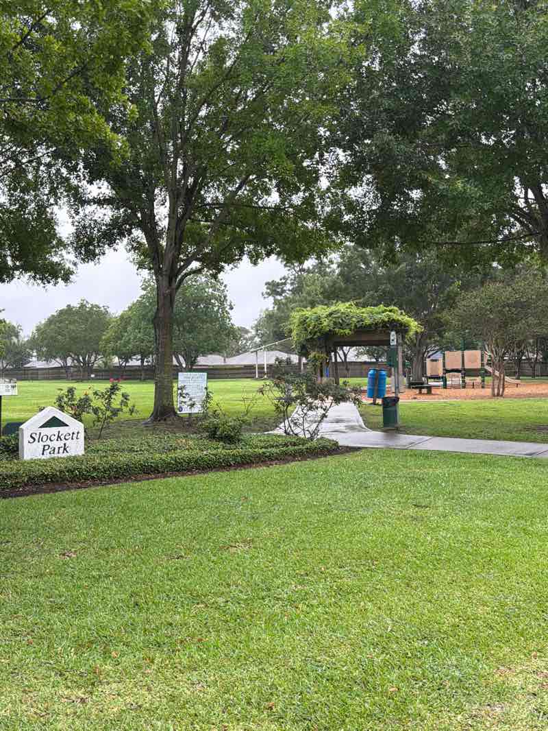 walking near me in Ron Slockett Park in summer