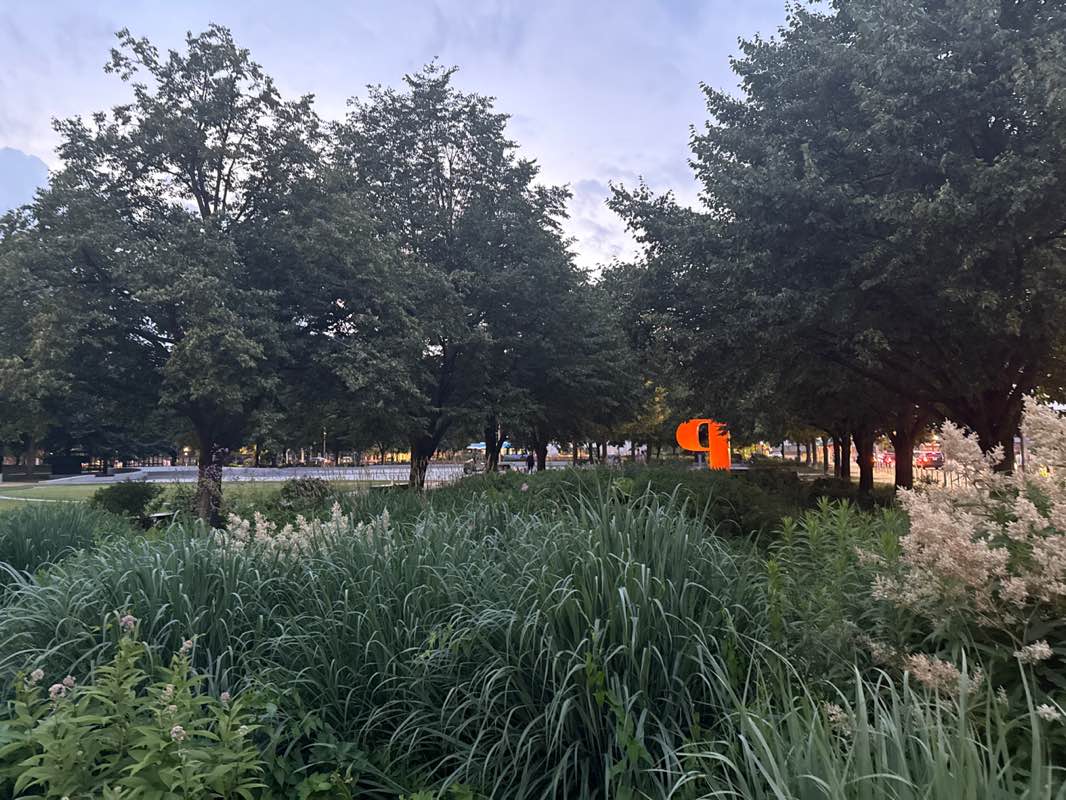 walking near me in Polk Bros Park in summer