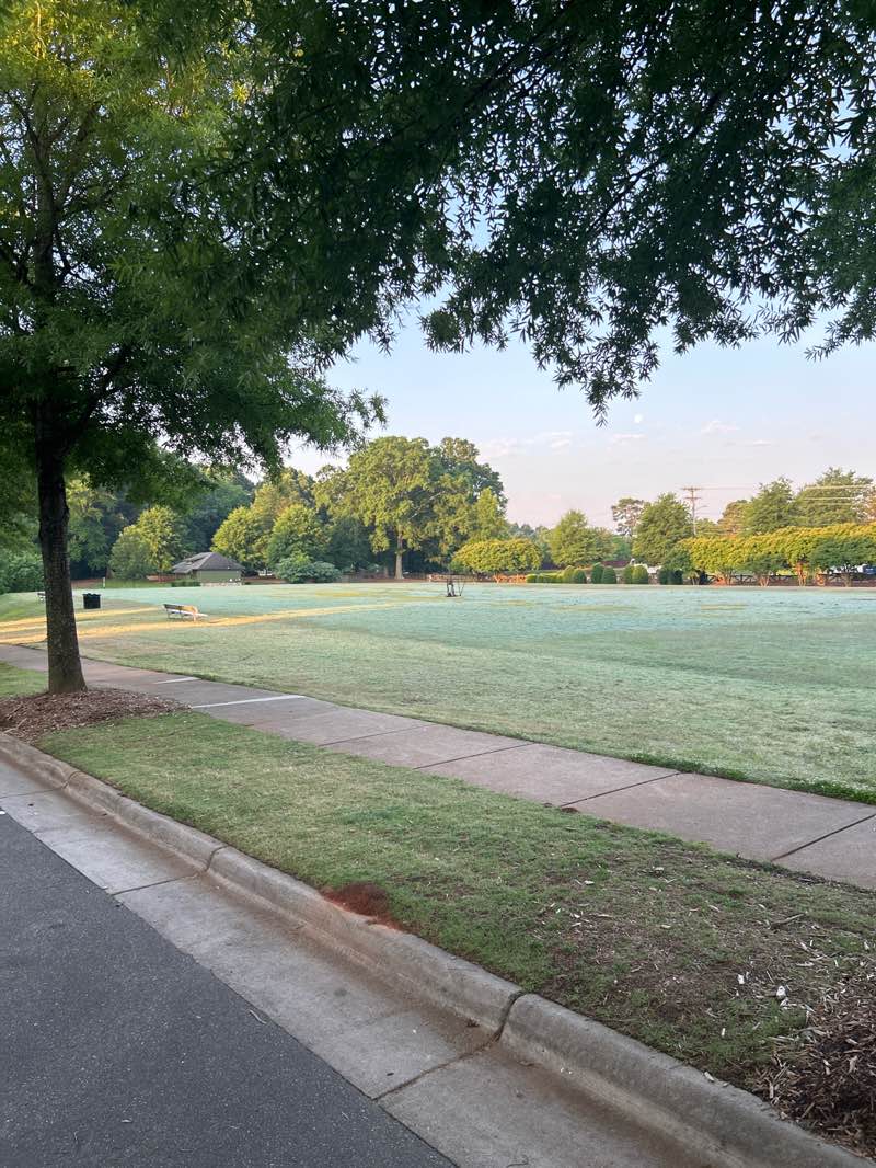 walking near me in Robbins Park in spring