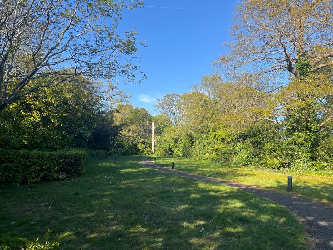 walking near me in Bartholomew Way Park in spring