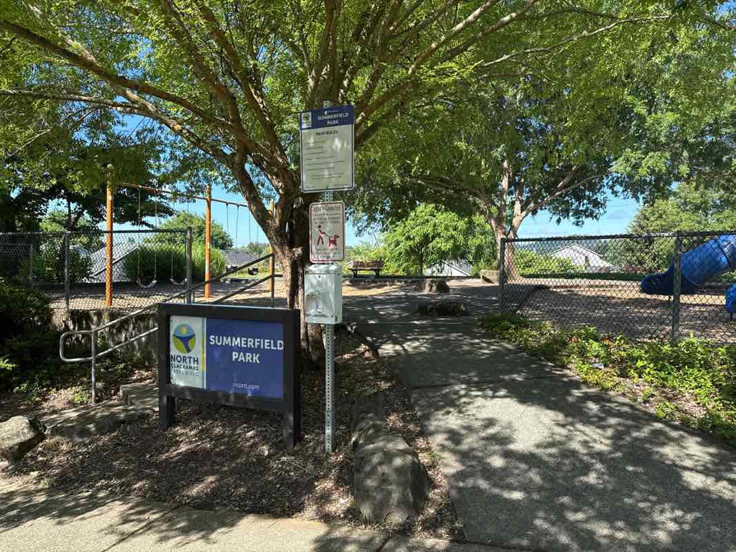 walking near me in Summerfield Park in summer