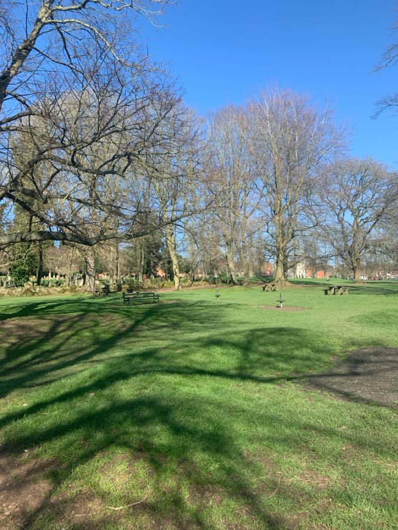 walking near me in Abbey Fields in spring