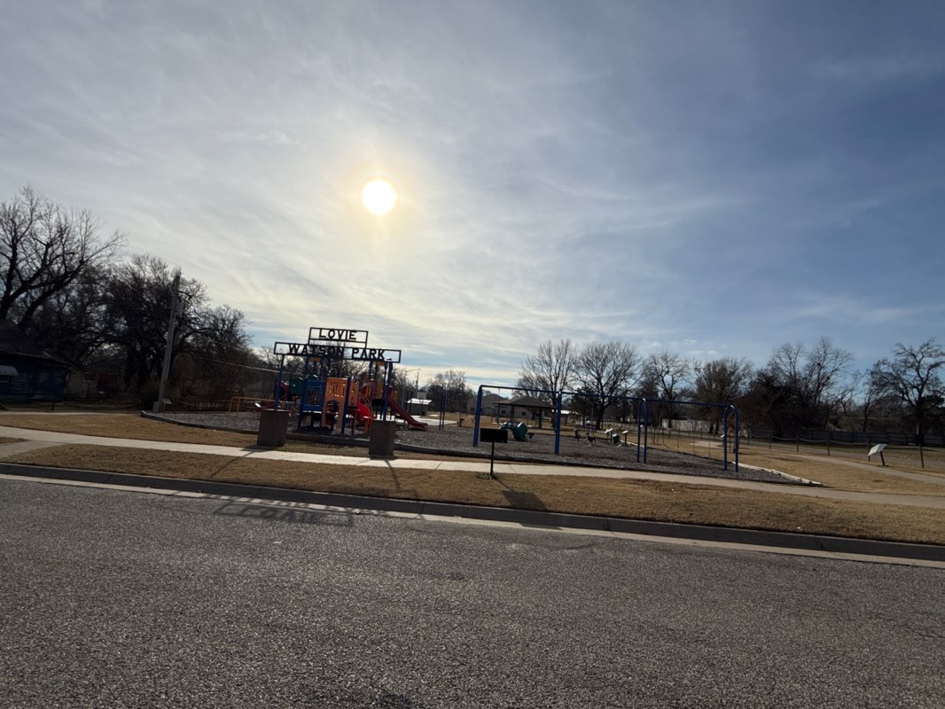 walking near me in Lovie Watson Park in winter