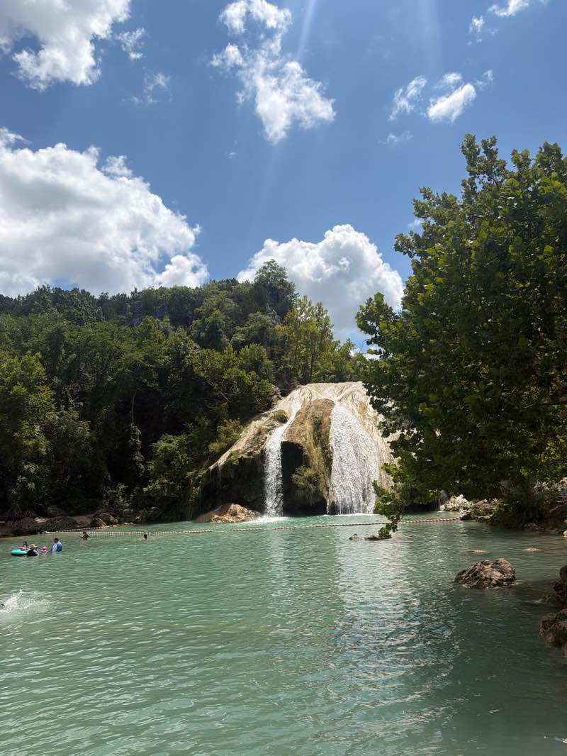 walking near me in Turner Falls State Park in summer