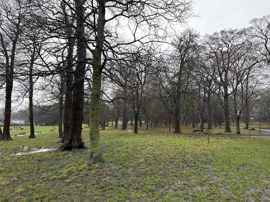 walking near me in Horsforth Hall Park in winter