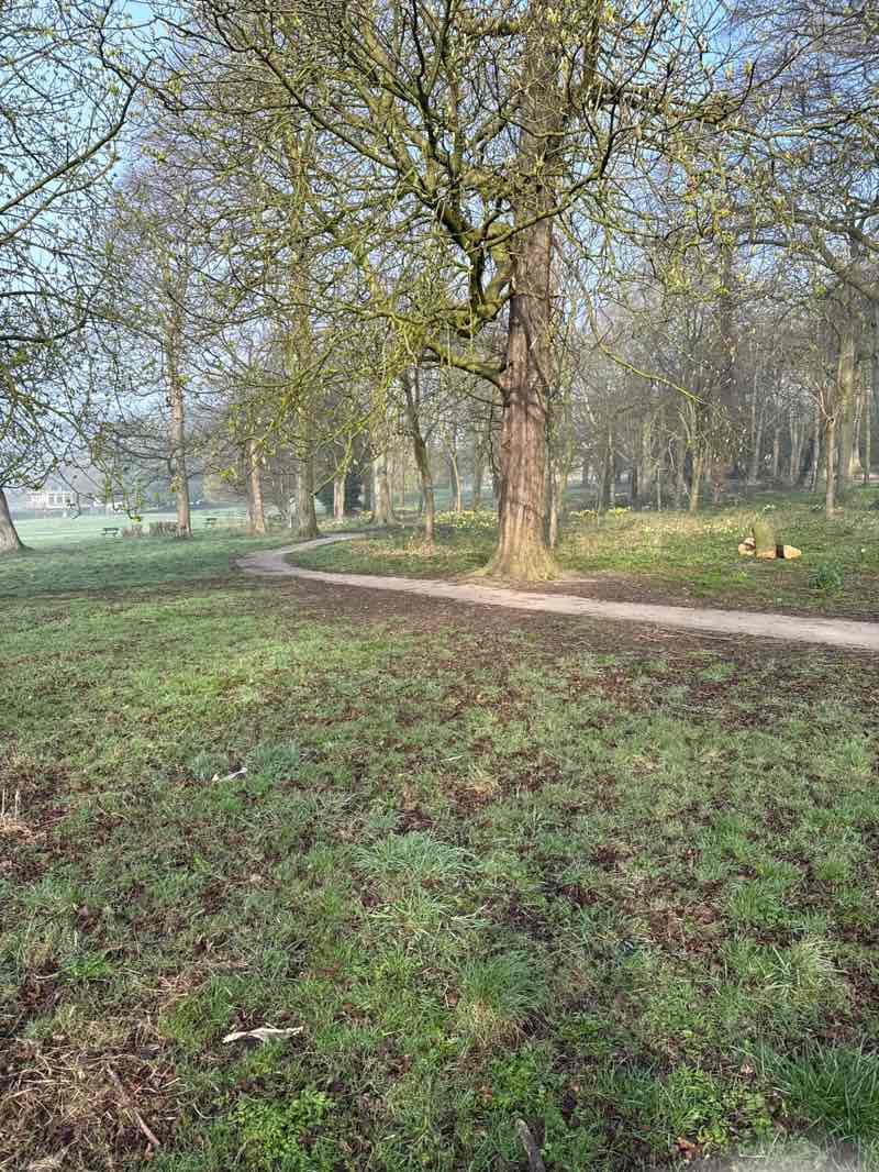 walking near me in Horsforth Hall Park in spring