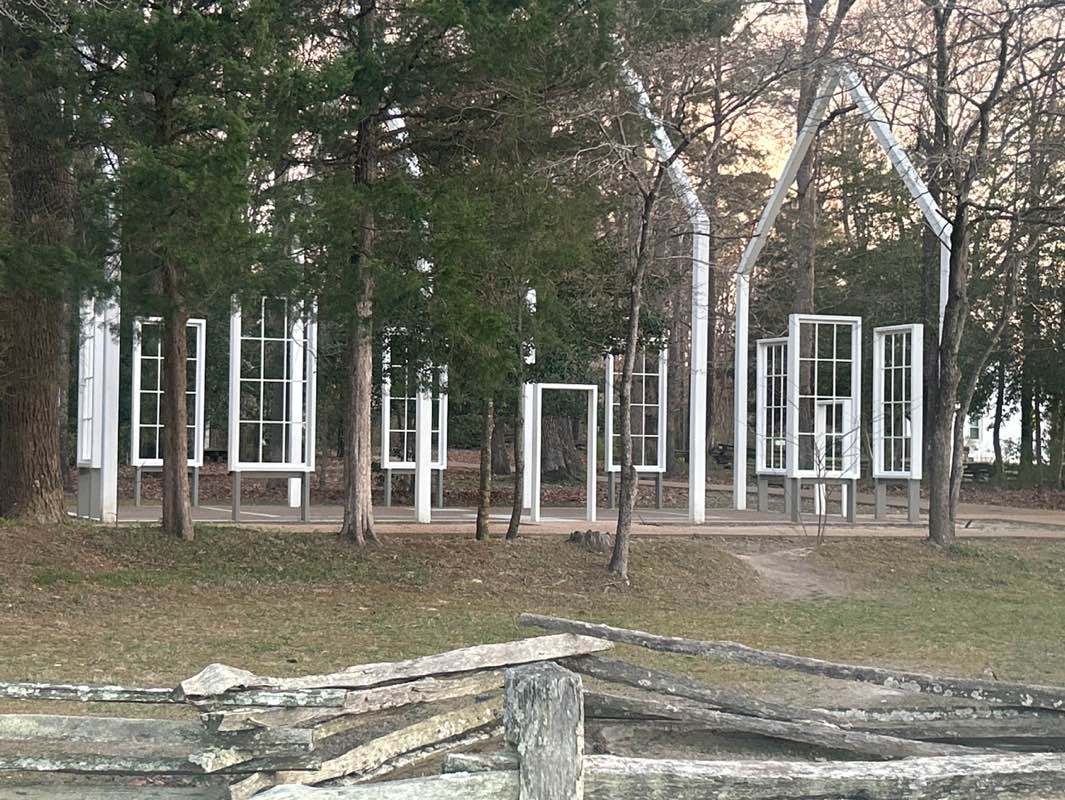 walking near me in Historic Pole Green Church Park in spring