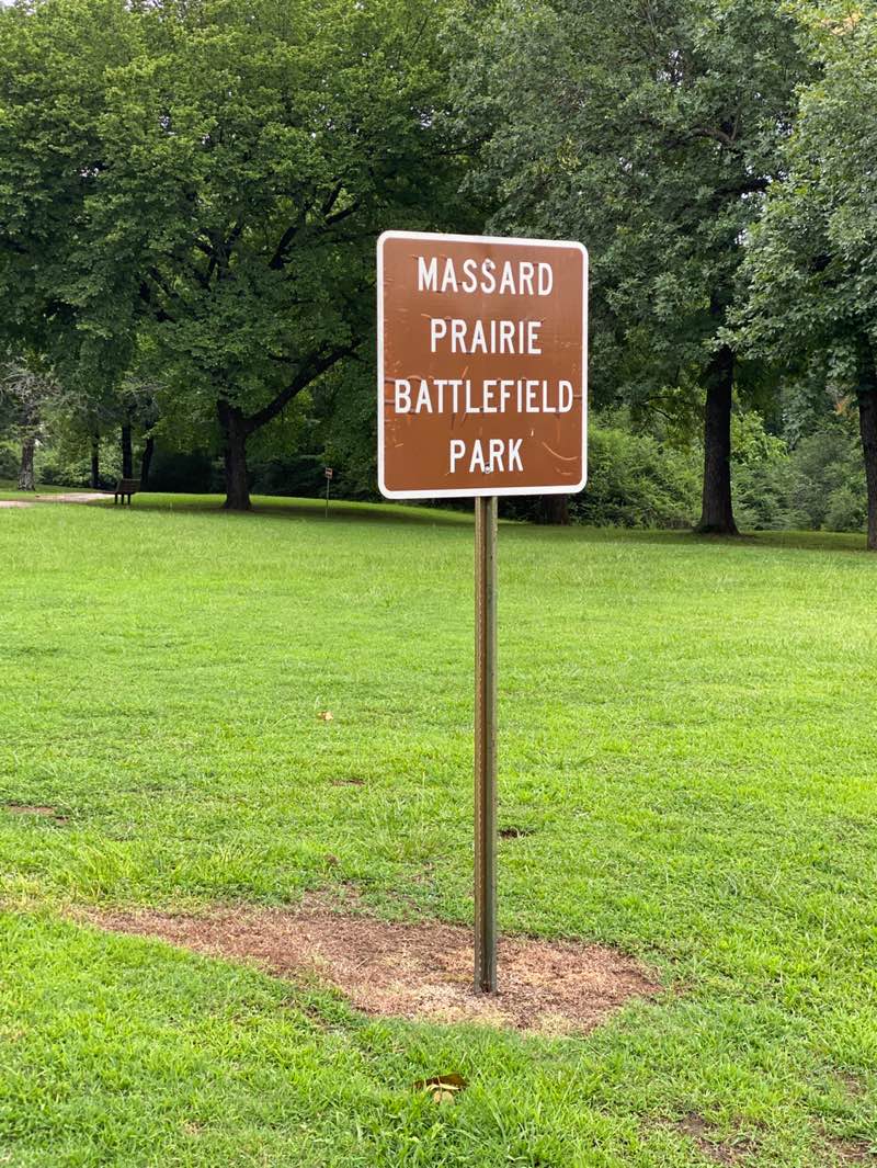 walking near me in Massard Prairie Battlefield in summer