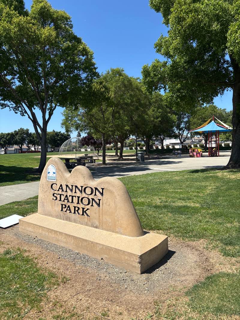 walking near me in Cannon Station Park in spring