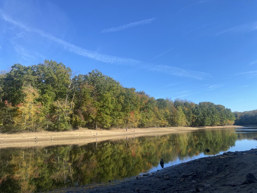walking near me in T. Howard Duckett Watershed in autumn