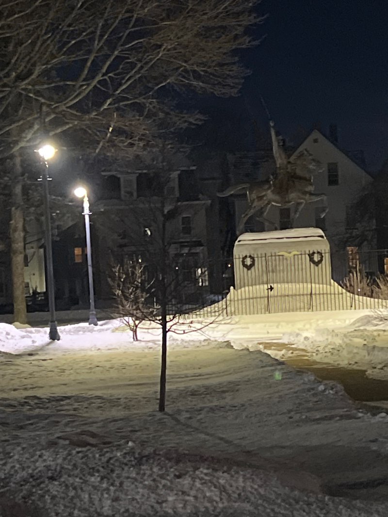 walking near me in Pulaski Park in winter