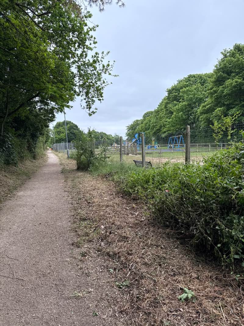 walking near me in Trackside Park in spring