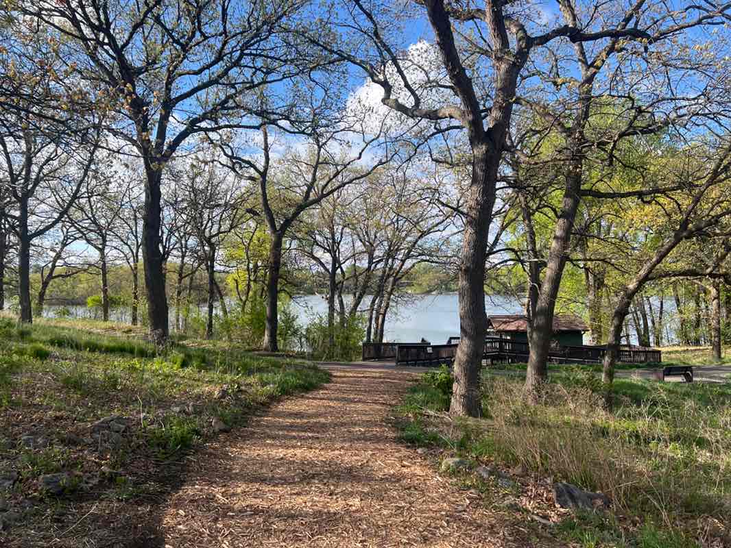 walking near me in Silverwood Park in spring
