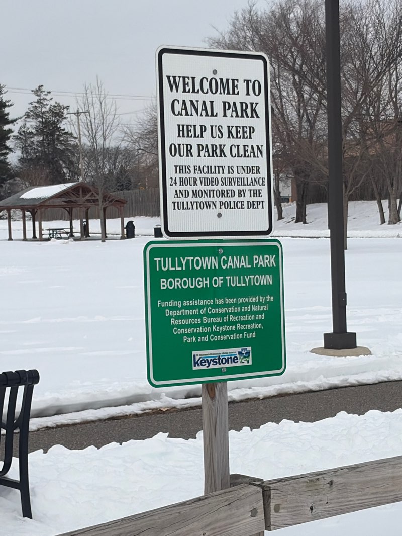 walking near me in Tullytown Canal Park in winter