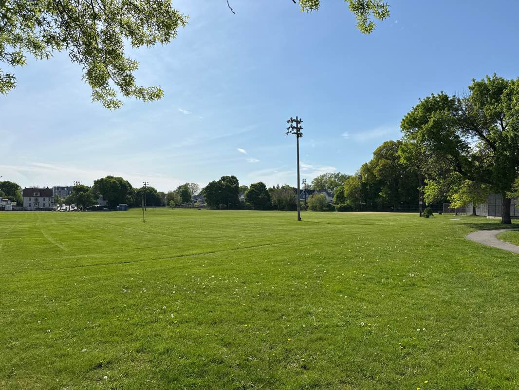 walking near me in Tufts Park in spring