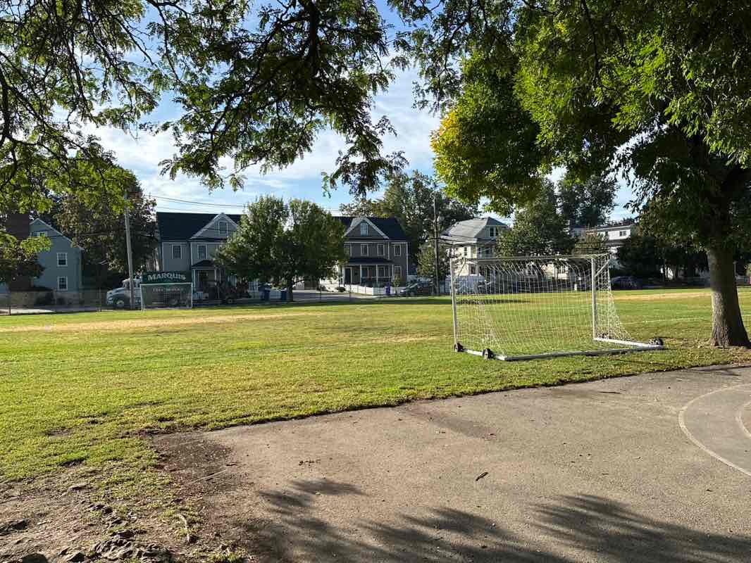 walking near me in Crosby School Park in autumn