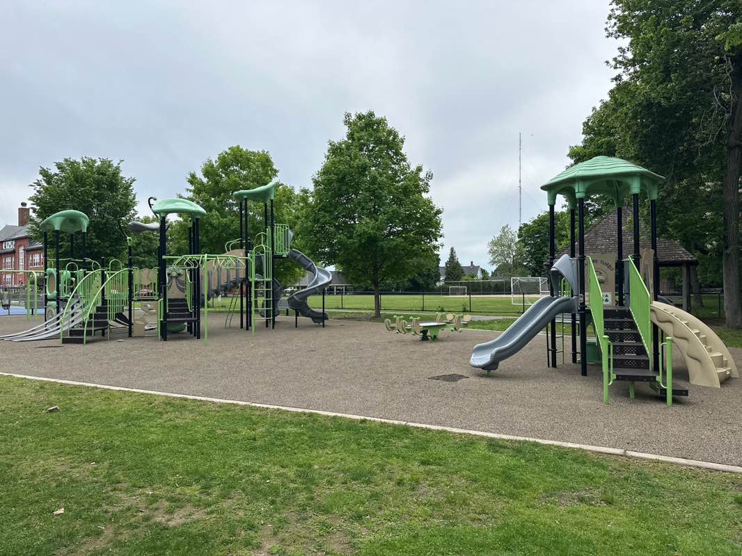 walking near me in Emerson Playground in summer