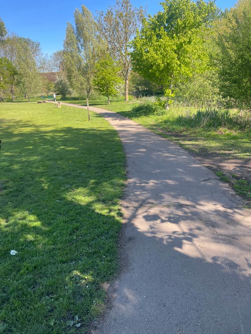 walking near me in Abbey Green Park in spring