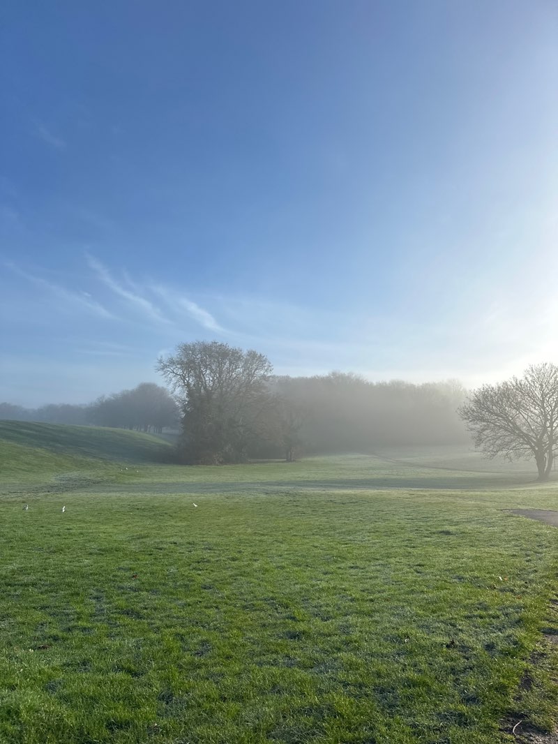 walking near me in Fairlands Park in winter
