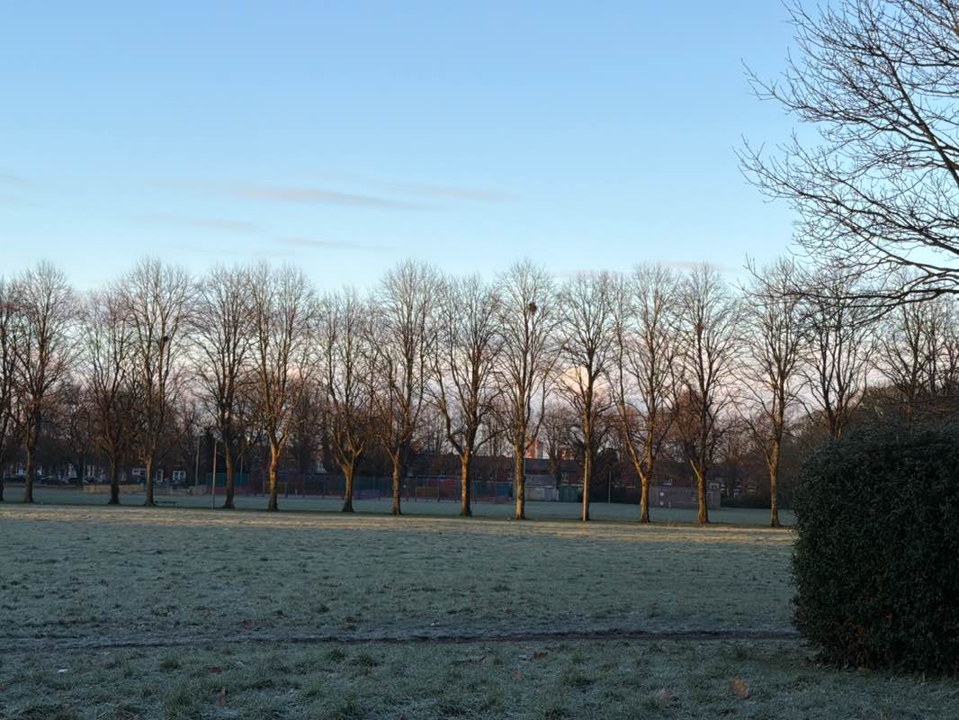 walking near me in Ribbleton Park in winter