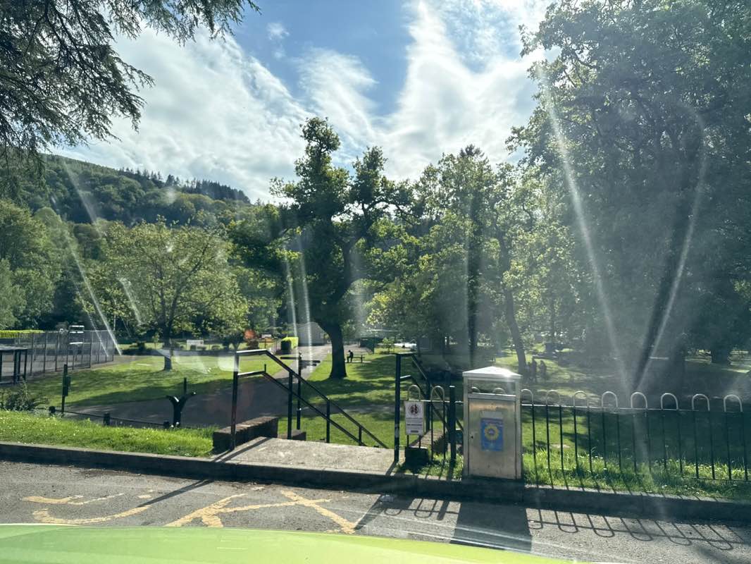 walking near me in Waunfawr Park in spring