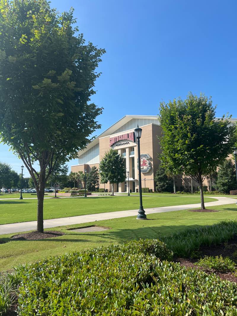 walking near me in Gamecock Park in autumn