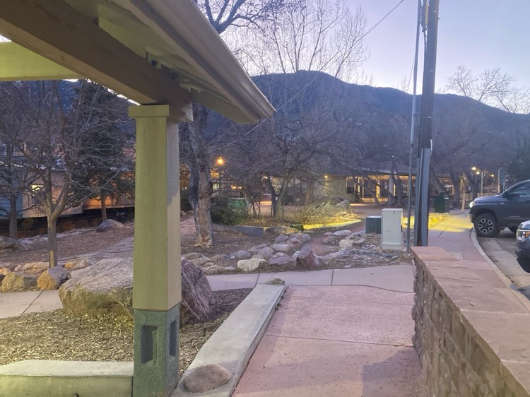 walking near me in Soda Springs Park in winter