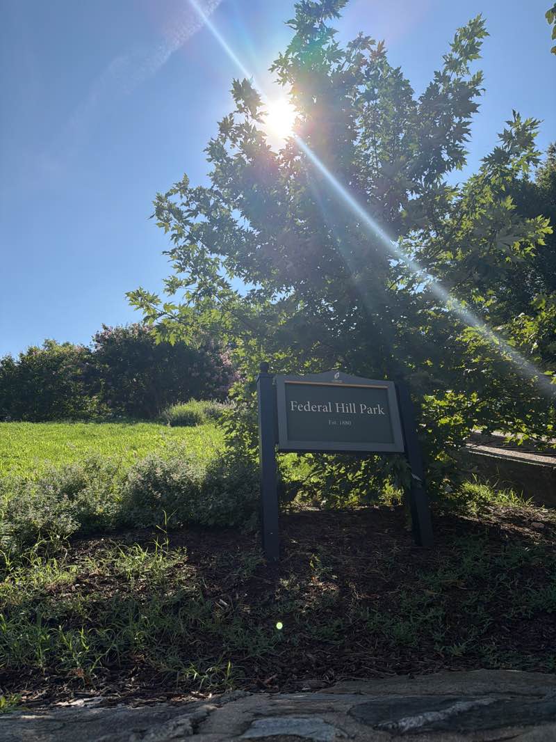 walking near me in Federal Hill Park in summer