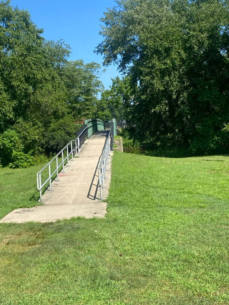 walking near me in Iron Works Park in autumn