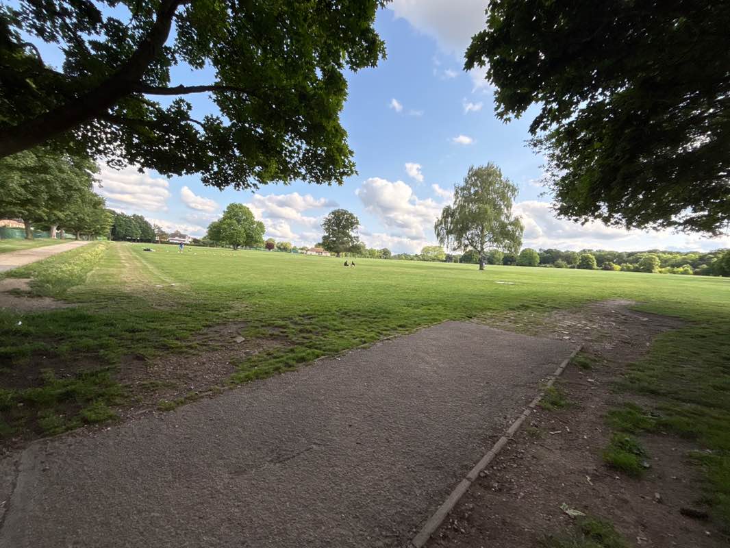 walking near me in Cheam Recreation Ground in summer