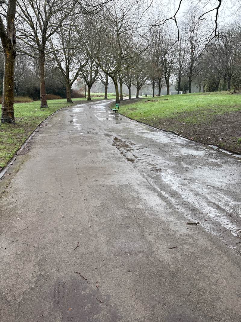 walking near me in Fenton Park in winter