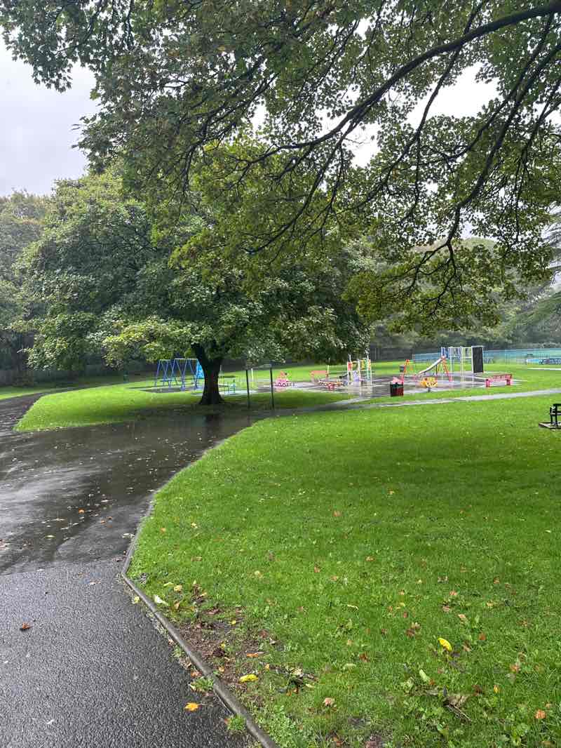 walking near me in Ystradfechan Park in autumn