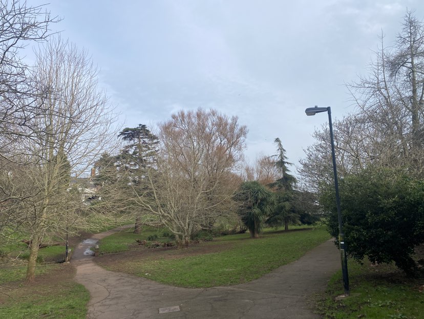 walking near me in Sherwell Park in winter