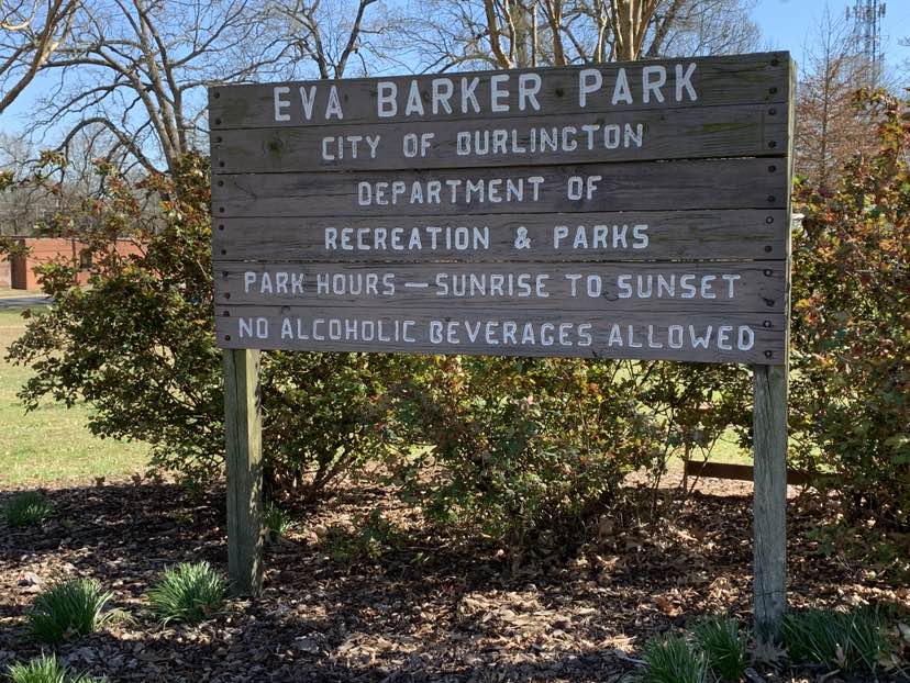 walking near me in Eva Barker Park in spring