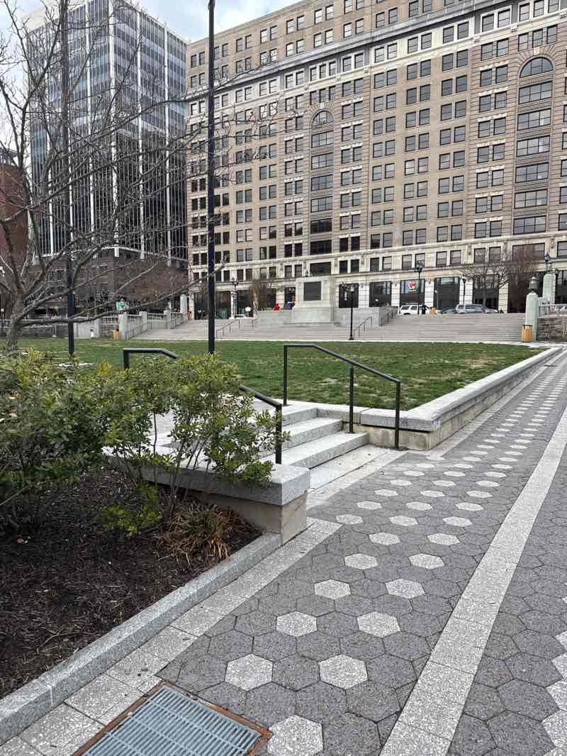 walking near me in Rodney Square in spring