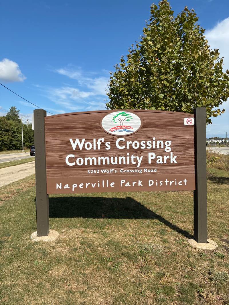 walking near me in Wolf's Crossing Community Park in autumn