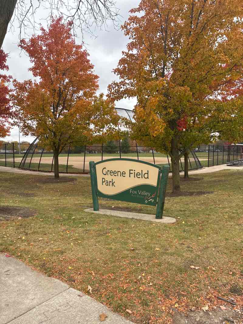 walking near me in Greene Field Park in autumn