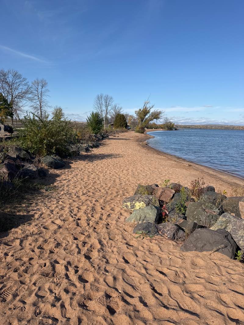 walking near me in Maslowski Beach Park in autumn
