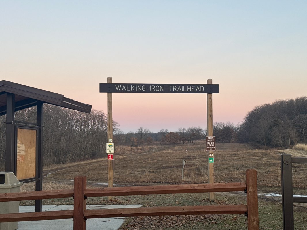 walking near me in Walking Iron County Park in winter