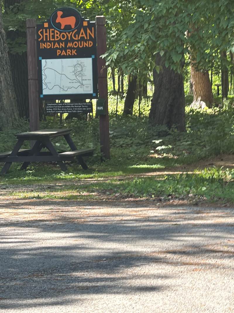 walking near me in Sheboygan Indian Mound Park in summer