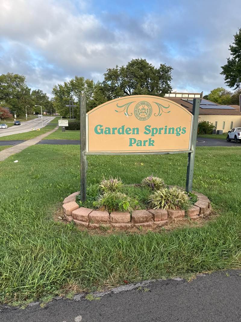 walking near me in Garden Springs Park in autumn